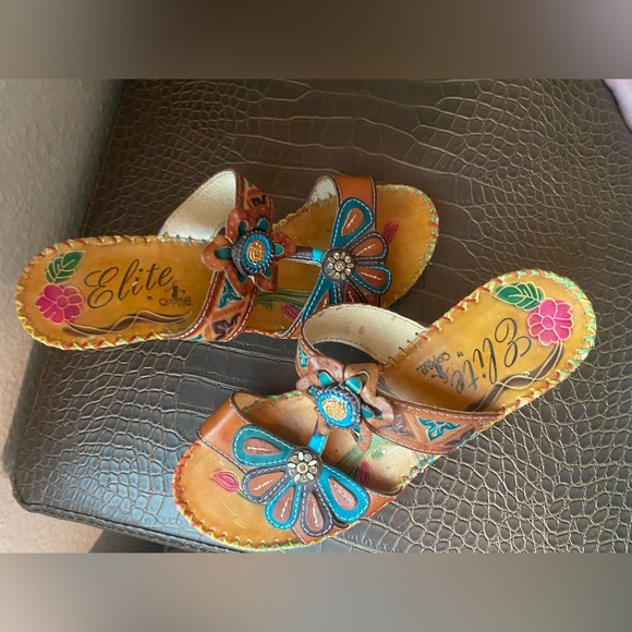 Elite by Corkeys BoHo Ethnic Sandals Comfy Unique - Picture 2 of 4